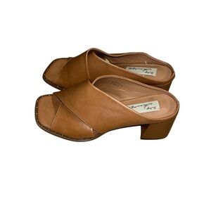 Vintage Havana Womens Valeria Cognac Brown Studded Square Toe Block Heel Mules 8